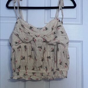 American Eagle Cream Floral Camisole